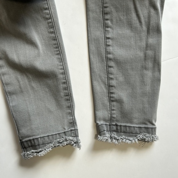 FRAME Le Skinny Jeans Maralago Wash Raw Frayed Released Hem Gray Sz 26 - Picture 7 of 10